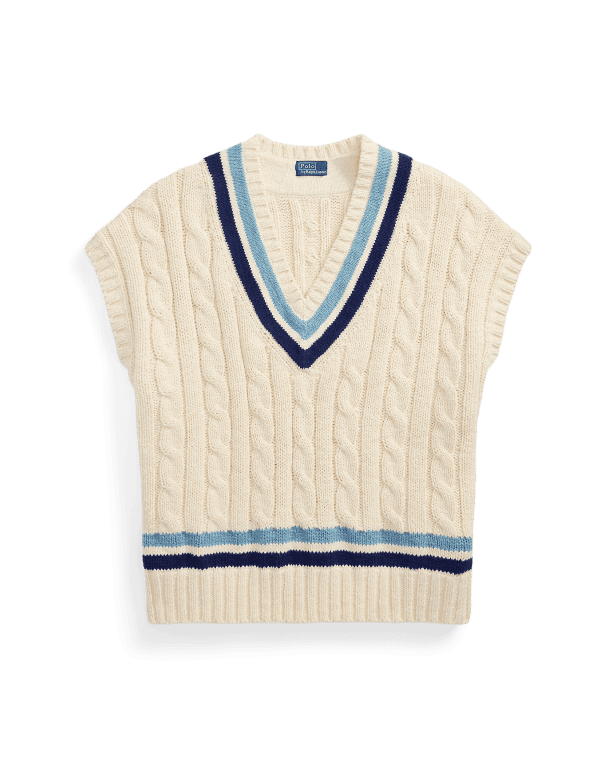 Cable-Knit Cotton Cricket Sweater Vest