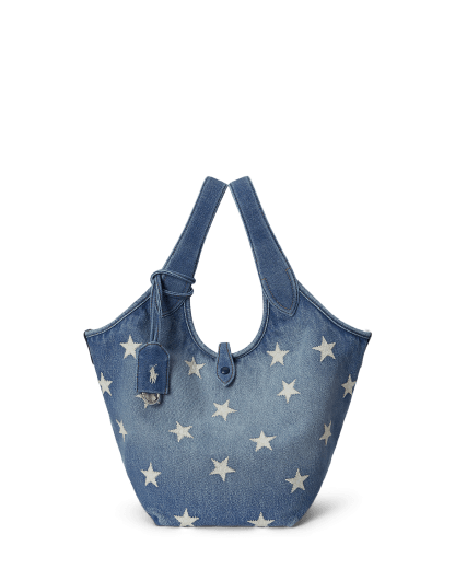 Polo Play Star Denim Tote Bag