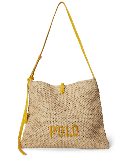 Polo Play Raffia Messenger Bag