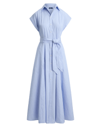 Striped Belted Cotton Shirtdress