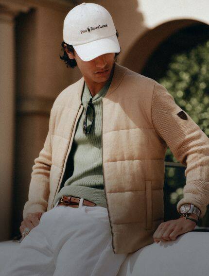 Cable-Knit Cotton Cropped Polo Shirt