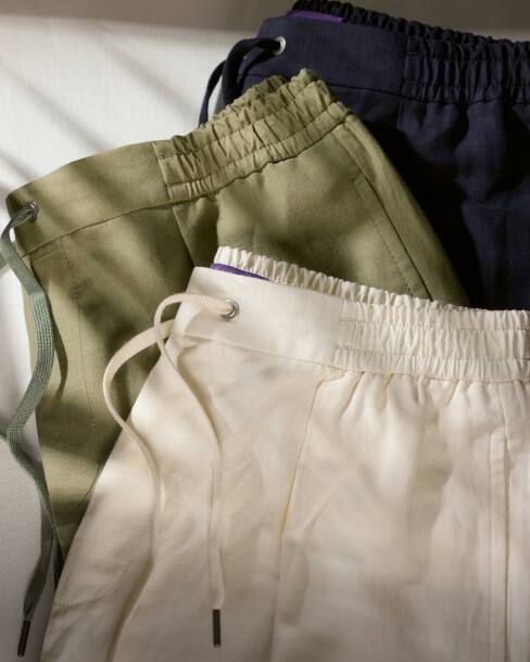 Hand-Tailored Silk & Linen Trouser